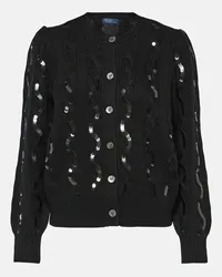 Ralph Lauren Cardigan in lana e cashmere con paillettes Nero