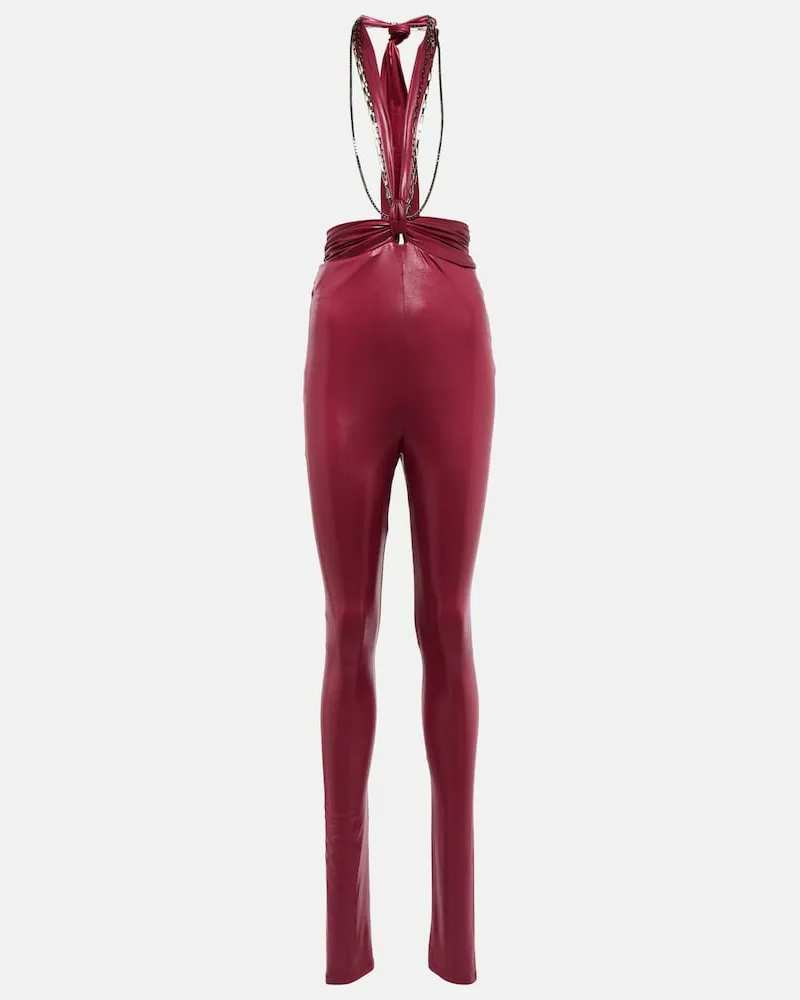 ATTICO Leggings Ruby con catene Rosso