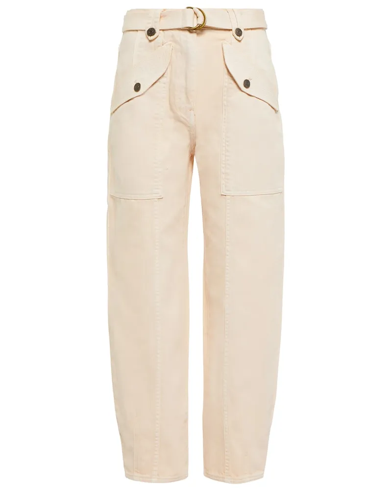 Ulla Johnson Jeans Waverly a vita alta con cintura Bianco