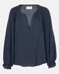 Velvet Blusa Azalea in challis Blu