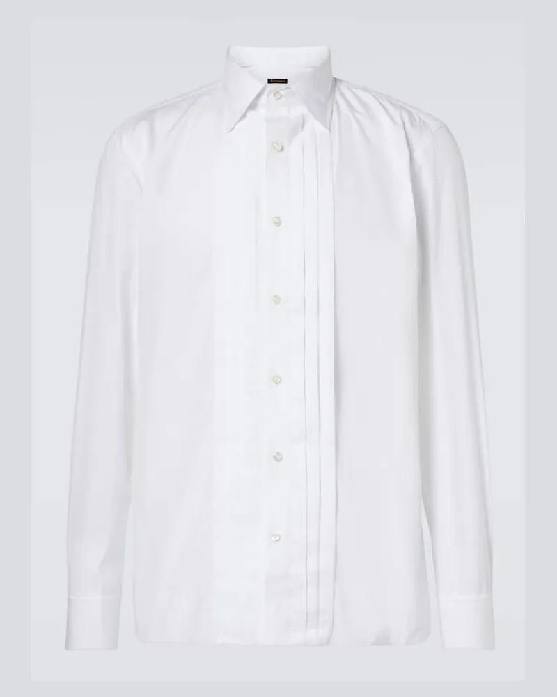 Rubinacci Camicia da smoking in cotone Bianco