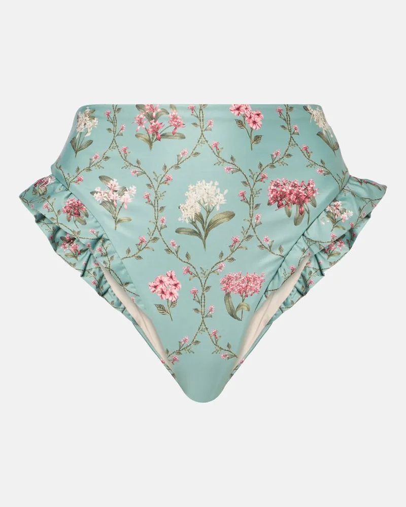 AGUA BENDITA Slip bikini Jengibre con volant e stampa Multicolore