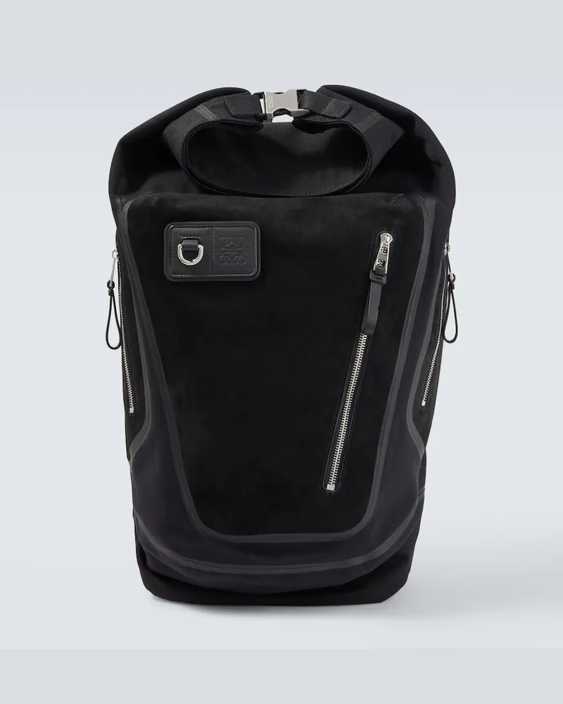 Loewe Zaino Flex in canvas e suede Nero