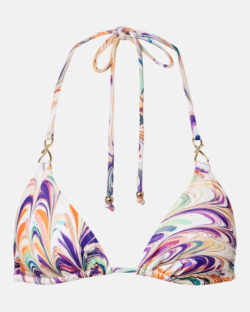 Alexandra Miro Top bikini Leoni a triangolo con stampa Multicolore