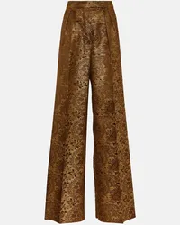 Max Mara Pantaloni Finire in jacquard a vita alta Multicolore