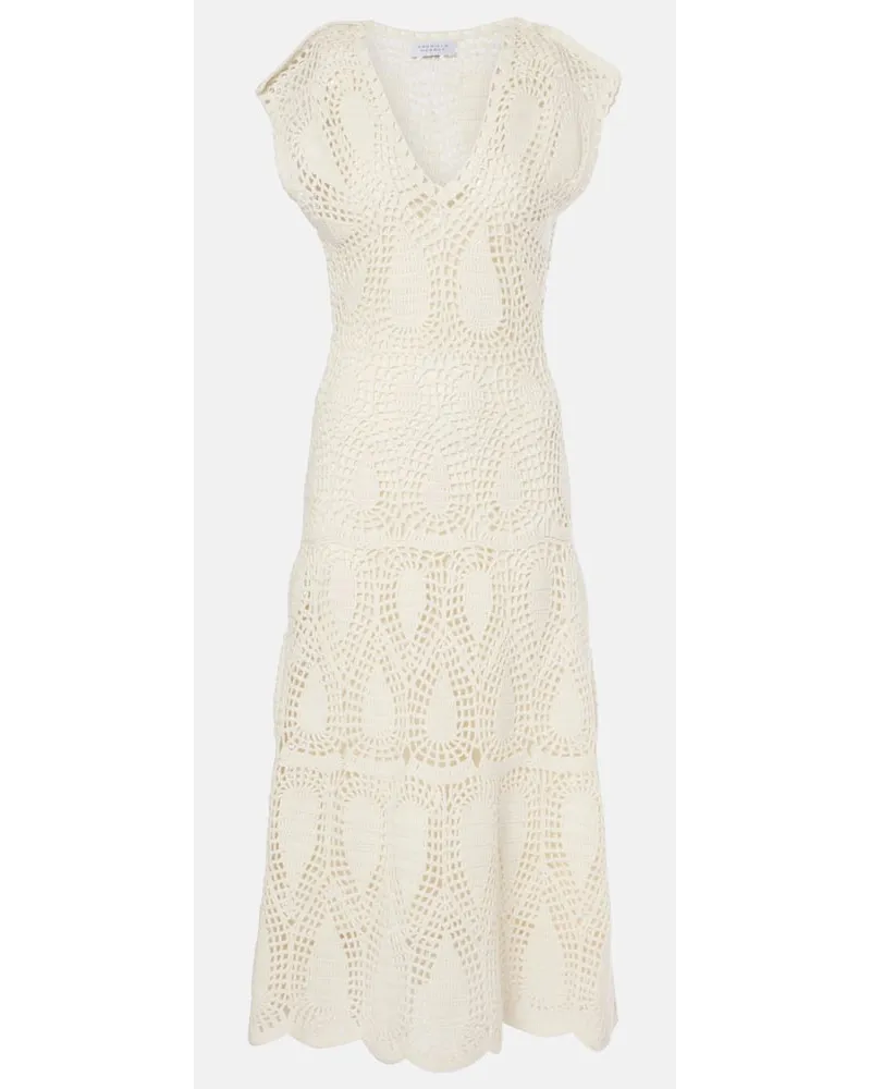 Gabriela Hearst Abito lungo Waldman in crochet di lana e cashmere Bianco