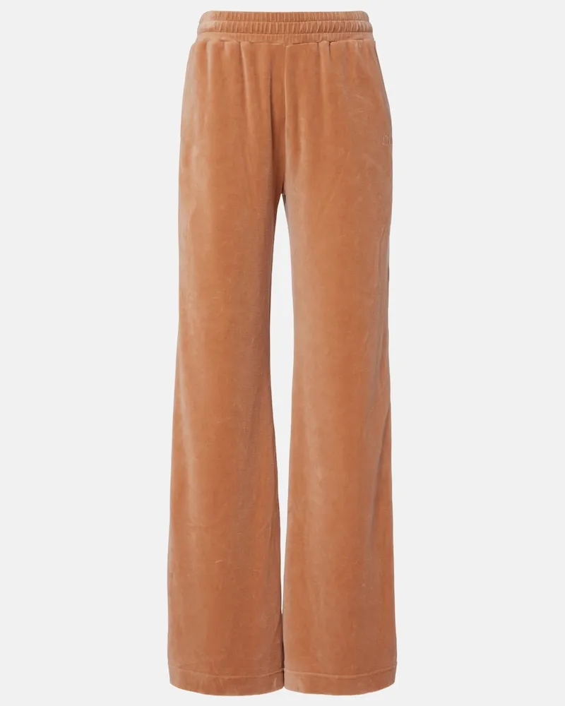 Chloé Chloé Pantaloni sportivi in velour di misto cotone Arancione