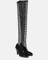 The Row Pumps in pelle con mesh Nero