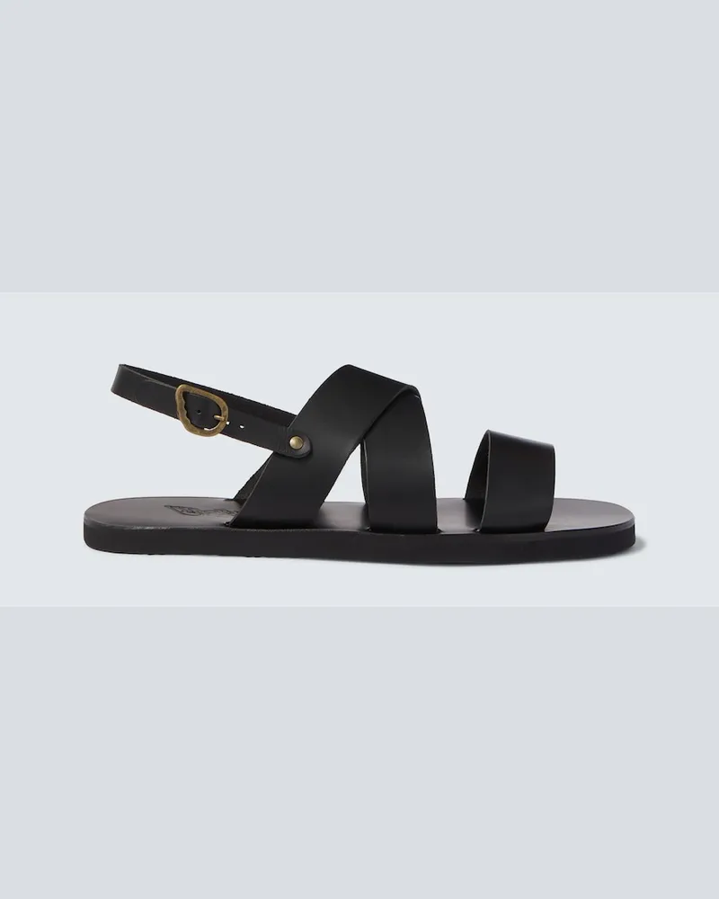 Ancient Greek Sandals Sandali Miltos in pelle Nero