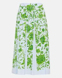 Gucci Gonna midi Gucci Flowers in cotone a righe Verde