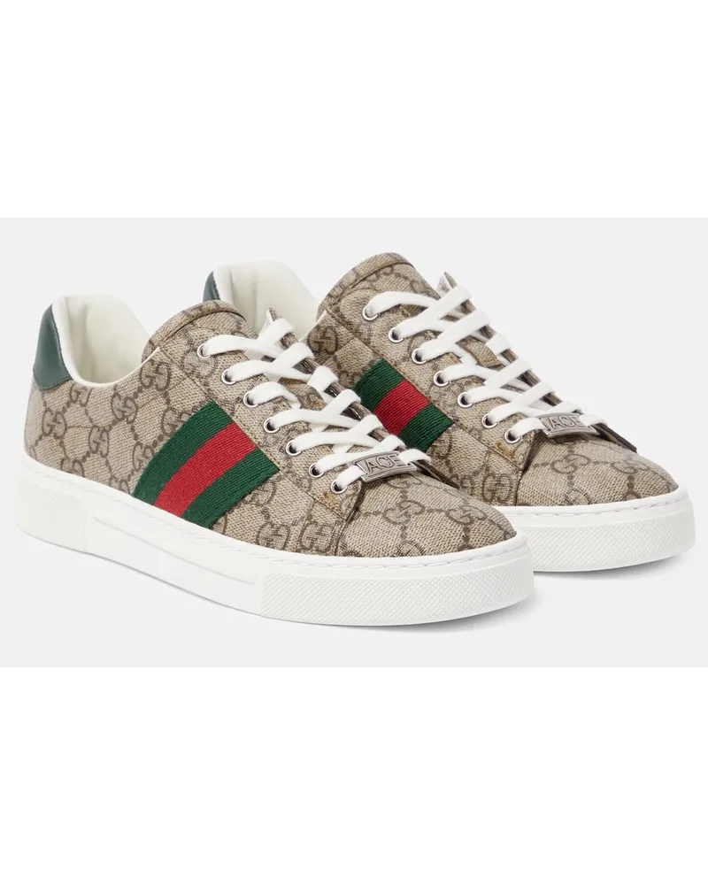 Gucci Sneakers Ace con pelle GG Beige