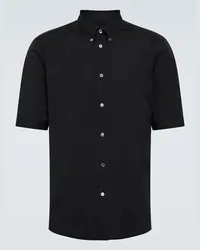 Alexander McQueen Camicia in popeline di misto cotone Nero