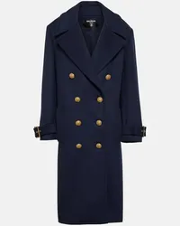 Balmain Cappotto doppiopetto in lana vergine Blu