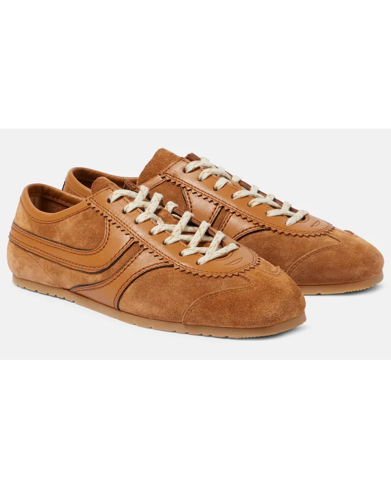 Dries van Noten Sneakers in pelle e suede Neutro
