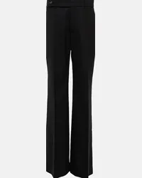 Chloé Chloé Pantaloni regular a vita alta misto lana Nero