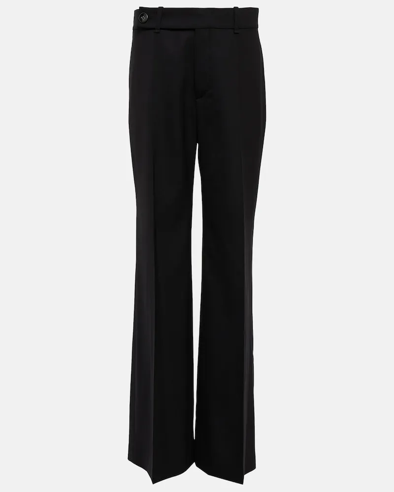 Chloé ChloÃ© Pantaloni regular a vita alta misto lana Nero