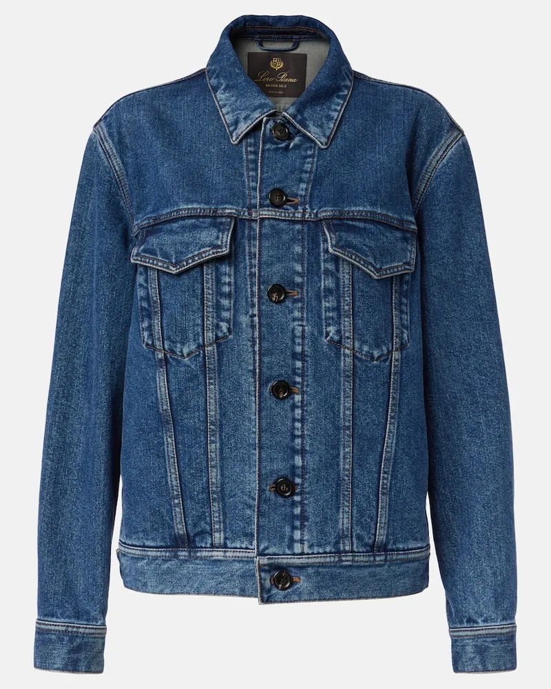 Loro Piana Giacca Tulus in denim di cotone e seta Blu