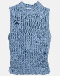 J.W.Anderson Gilet in maglia a coste distressed Blu