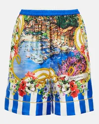 Dolce & Gabbana Shorts Portofino in seta a vita alta Multicolore