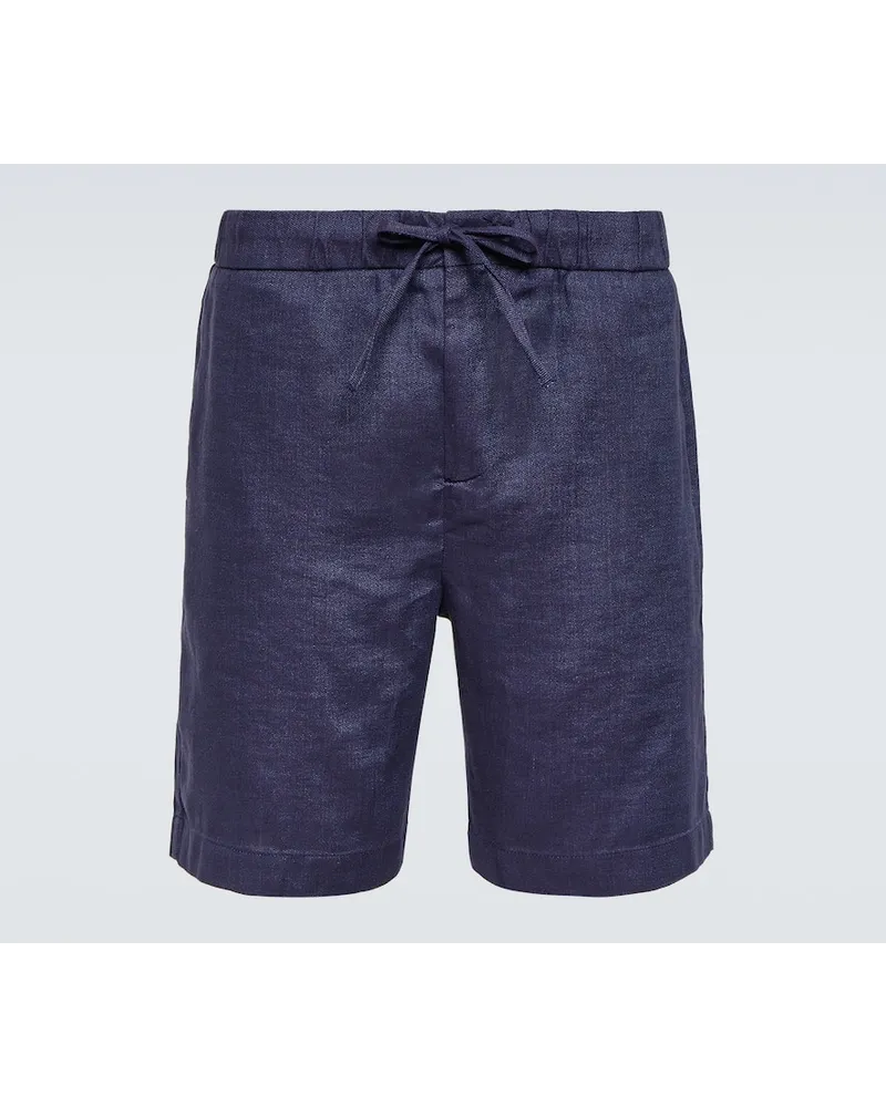 Frescobol Carioca Shorts Felipe in lino e cotone Blu
