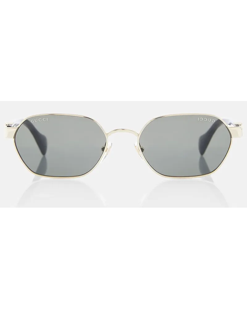 Gucci Occhiali da sole ovali Double G Nero