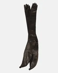 Ann Demeulemeester Guanti lunghi Lucia in pelle Nero