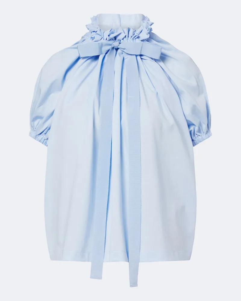 Patou Top in jersey di cotone con fiocco Blu