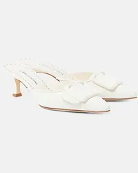 Manolo Blahnik Bridal - Mules Maysale 50 in pelle stampata Bianco