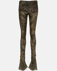 Blumarine Pantaloni skinny a vita bassa con stampa Verde