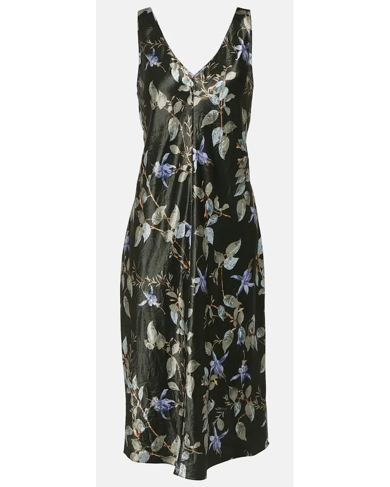 Vince Abito midi in raso con stampa floreale Multicolore