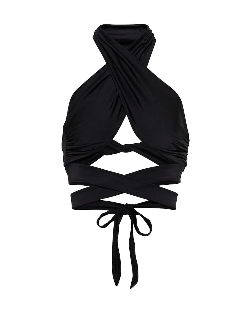 TROPIC of C Top bikini Bianca scollo allâamericana Nero