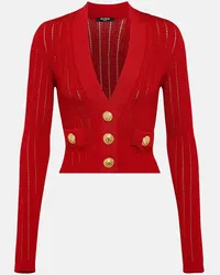 Balmain Cardigan cropped Rosso