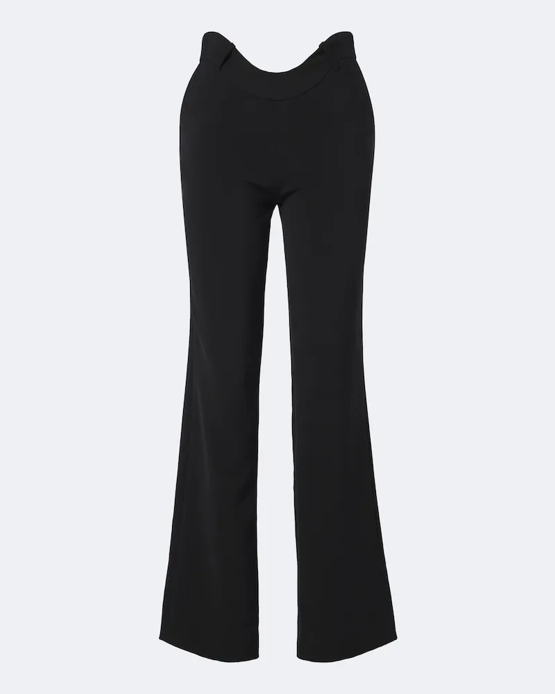 Jean Paul Gaultier Pantaloni a gamba larga in jersey Nero