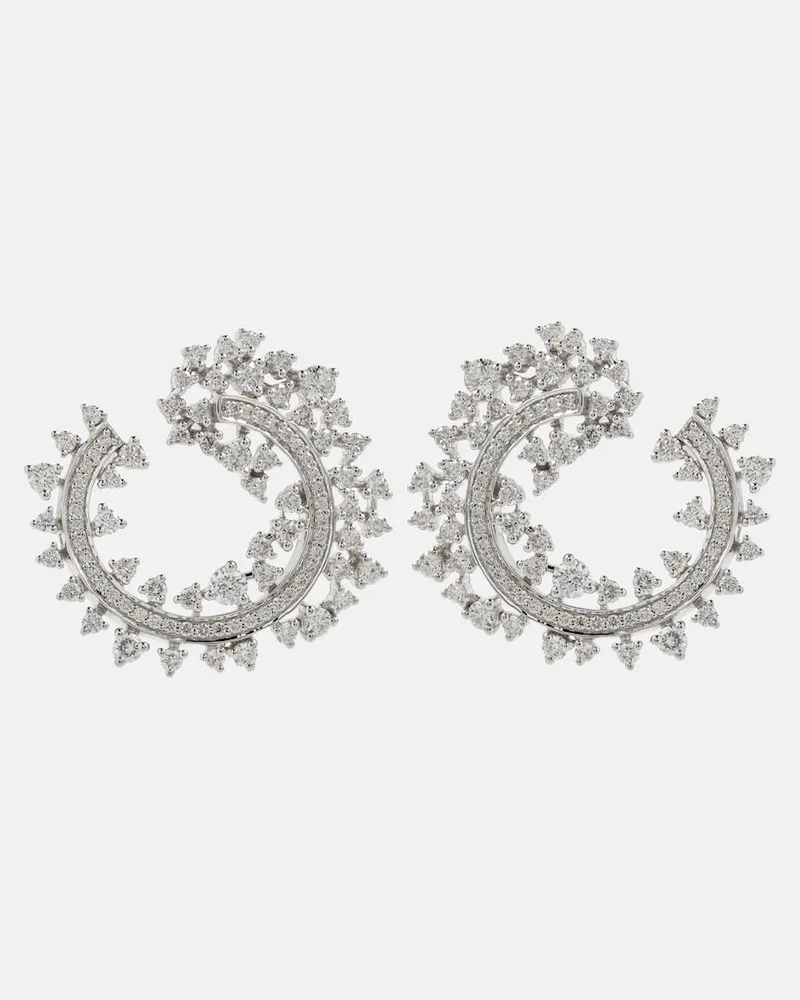 Ananya Orecchini Scatter Edge in oro bianco 18kt con diamanti Bianco