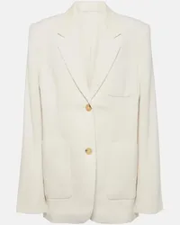 Totême Blazer in velluto di seta e cotone Bianco