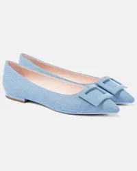 Roger Vivier Ballerine Gommettine Ball in denim Blu