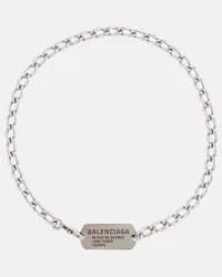 Balenciaga Collana con logo Argento