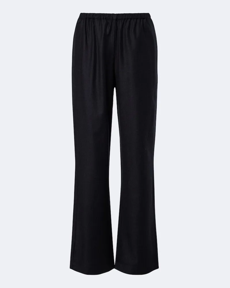 Róhe Róhe Pantaloni in lana vergine a gamba larga Nero
