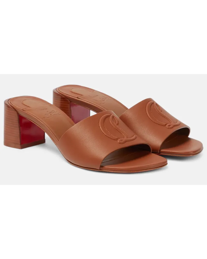 Christian Louboutin Sandali So CL 55 in pelle con logo Marrone