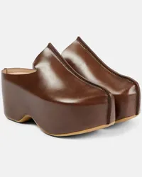 J.W.Anderson Mules in pelle con platform Marrone