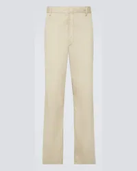 Prada Pantaloni regular in misto cotone Beige