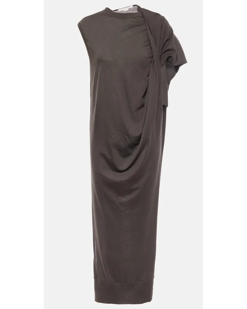 Stella McCartney Abito lungo in lana Marrone