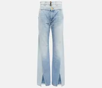 Balmain Jeans due in uno a vita alta Blu