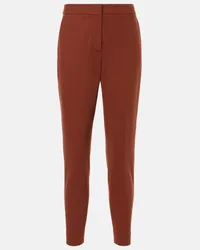 Max Mara Pantaloni a gamba larga Carmen in lana Marrone