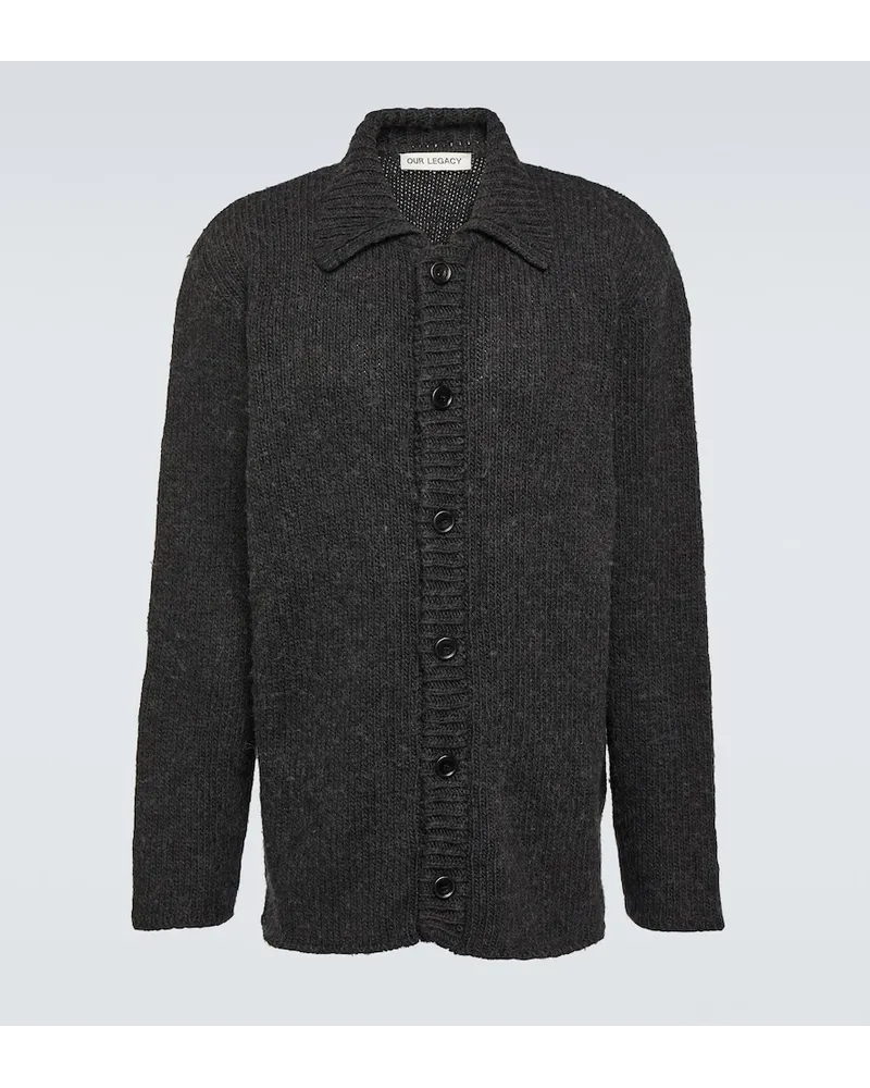 Our Legacy Cardigan in maglia a coste Grigio