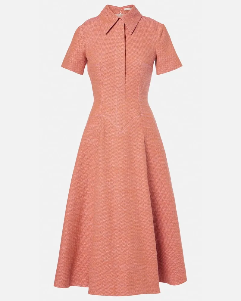 EMILIA WICKSTEAD Abito midi Jody in cotone e lino Multicolore