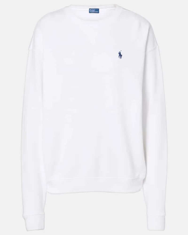 Ralph Lauren Felpa in pile di cotone con logo Bianco