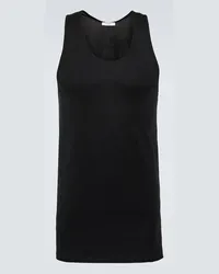 Christophe Lemaire Tank top in jersey di cotone a coste Nero