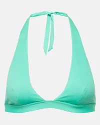 Max Mara Top bikini con scollo all’americana Blu