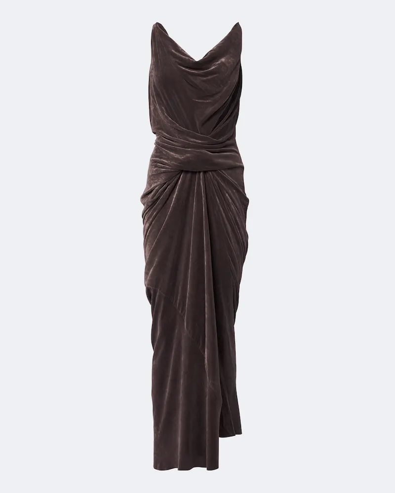 Rick Owens Abito lungo Strutter in velluto Grigio
